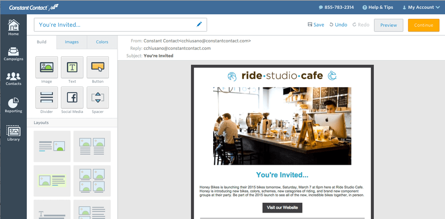 constant contact email builder