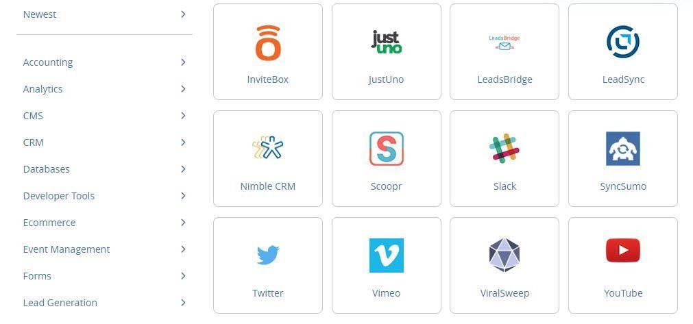 ActiveCampaign supports integrations with a variety of social networks