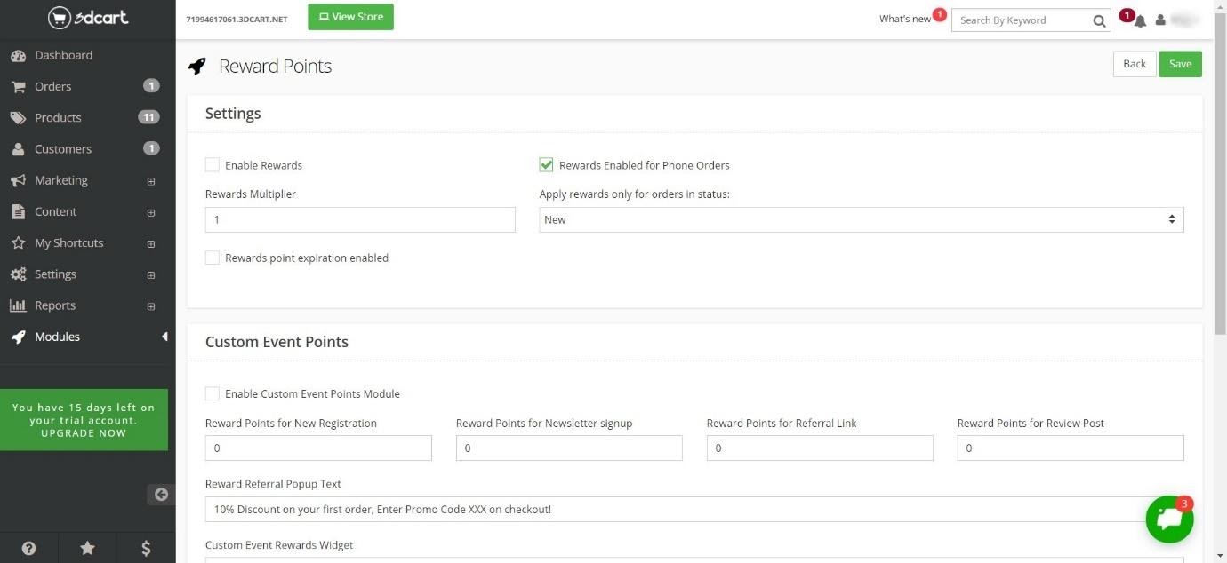 3dcart reward points