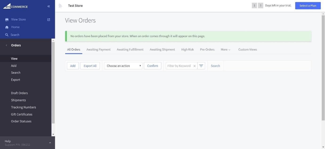 BigCommerce view orders