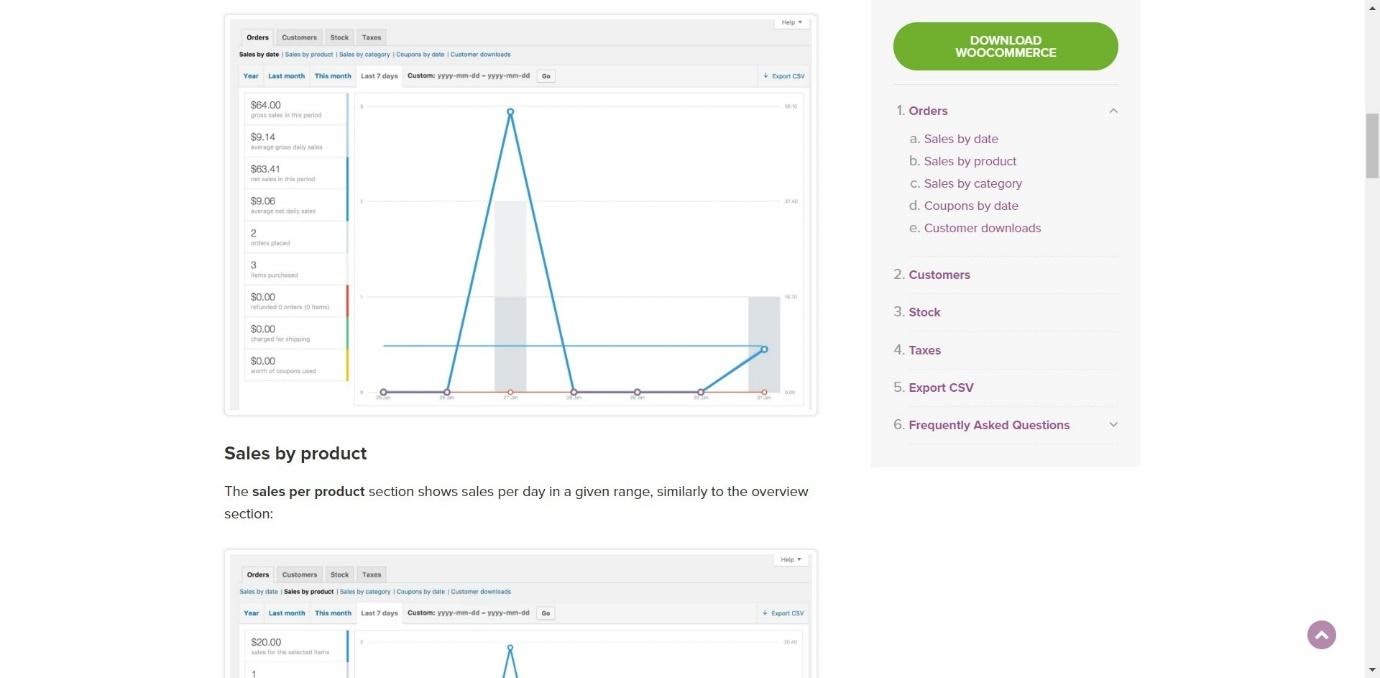 WooCommerce reports