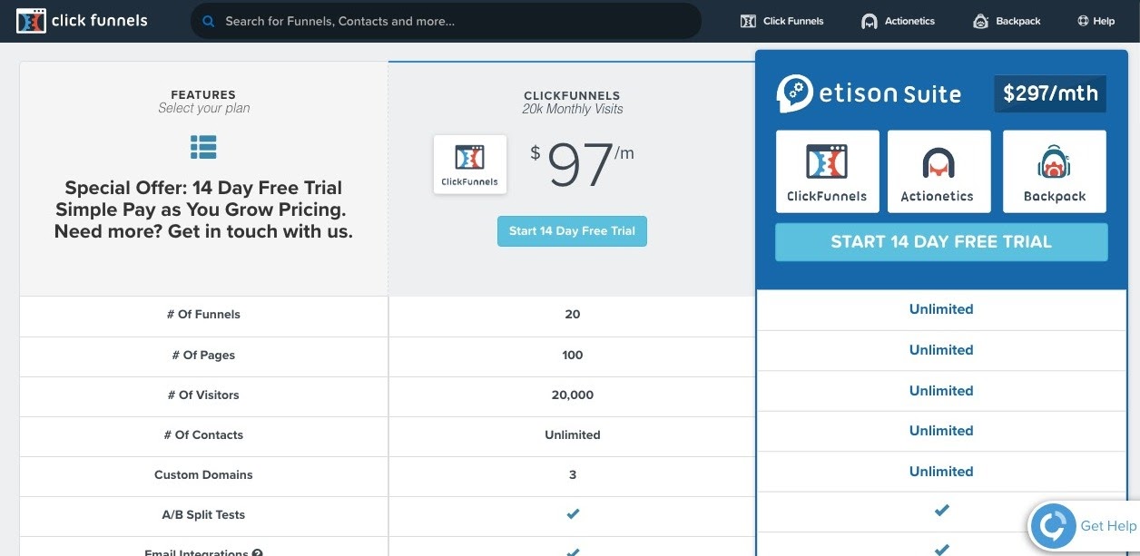 click funnels pricing