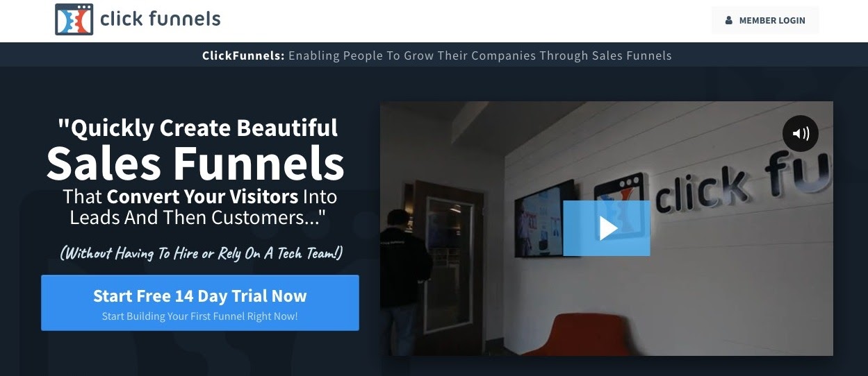 click funnels homepage