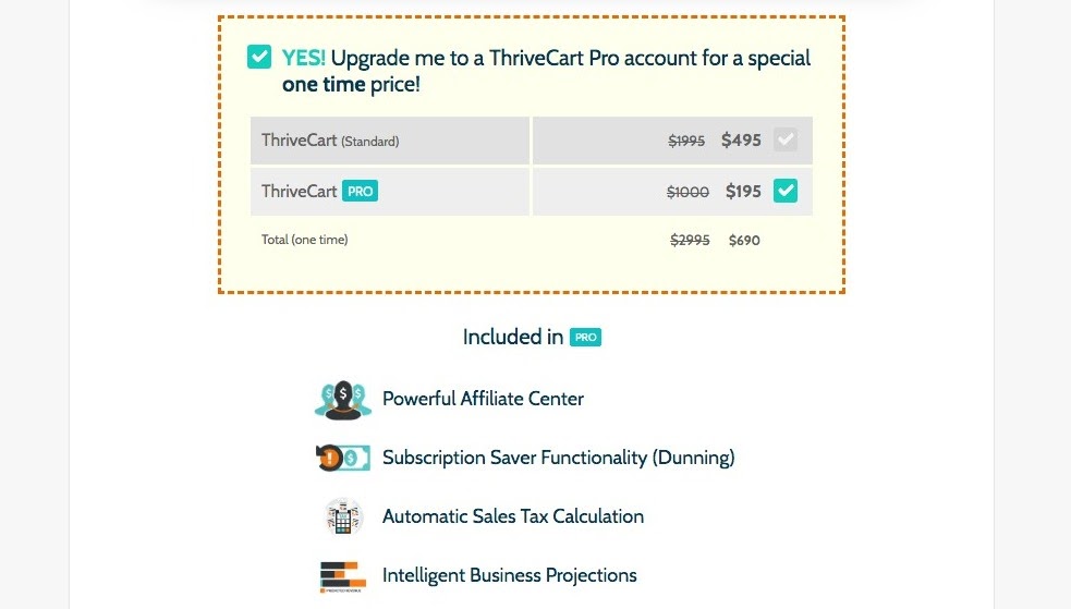 ThriveCart Pro Account upgrade