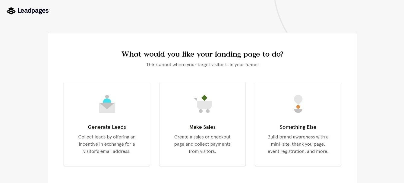 leadpages landing page goals