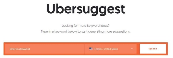 ubersuggest página de inicio