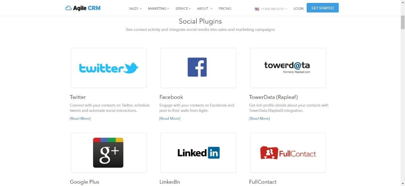 ágil CRM plugins sociales