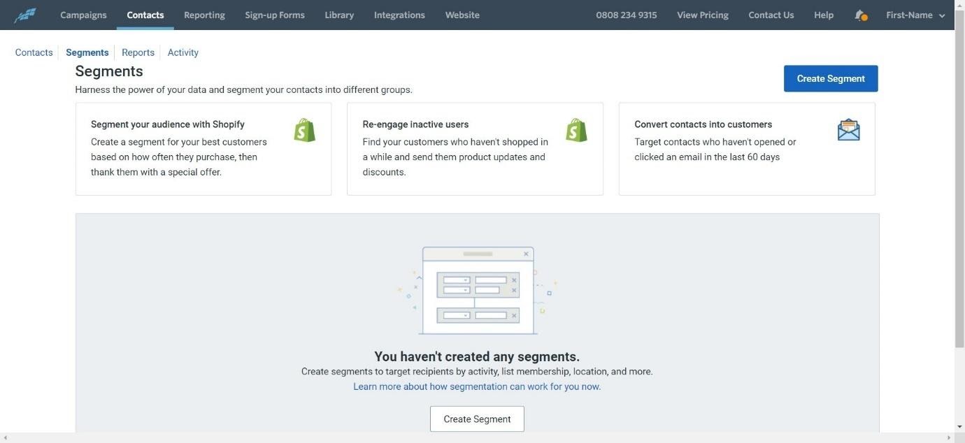 constant contact segments