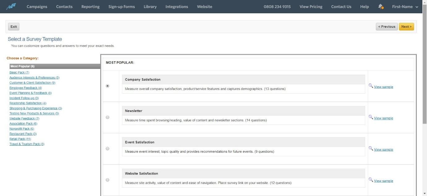 Constant Contact Survey Template 