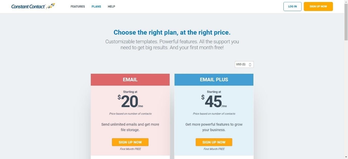 Constant Contact Pricing