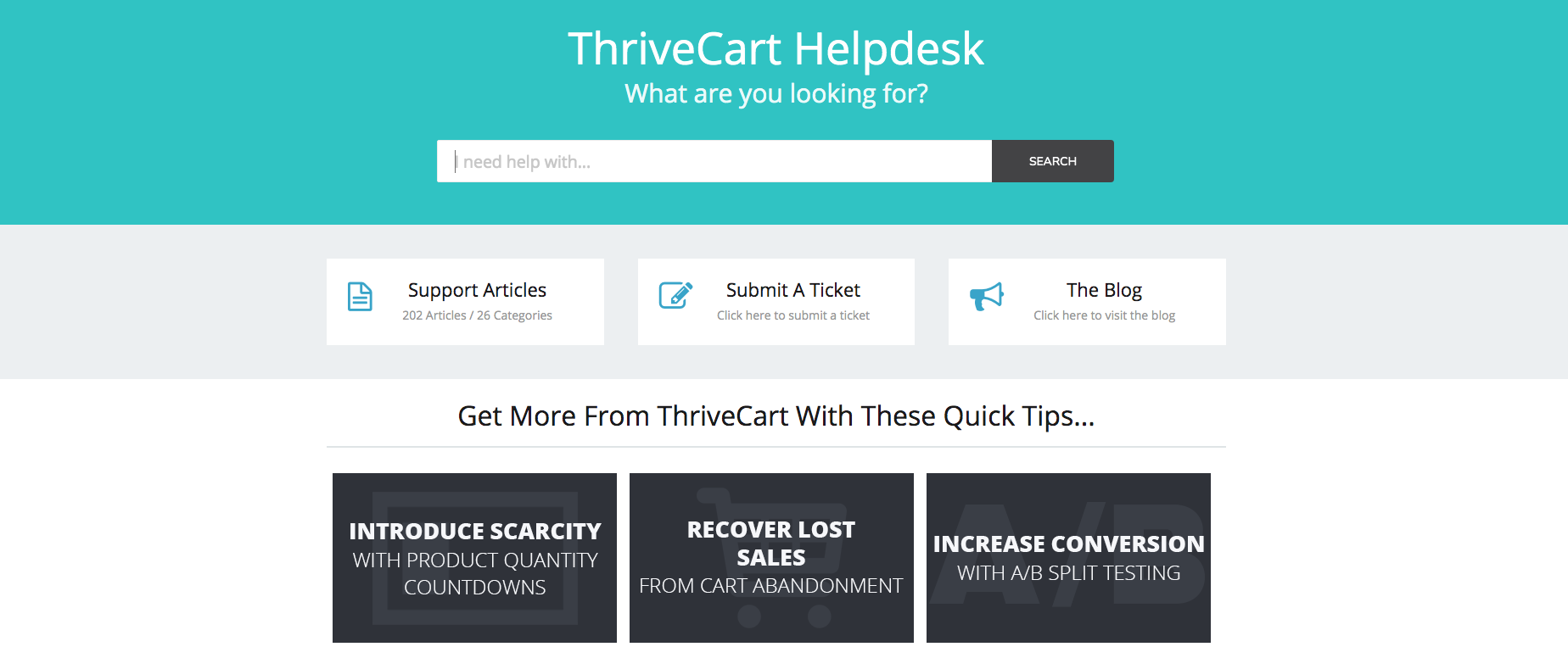 Servicio de ayuda de ThriveCart