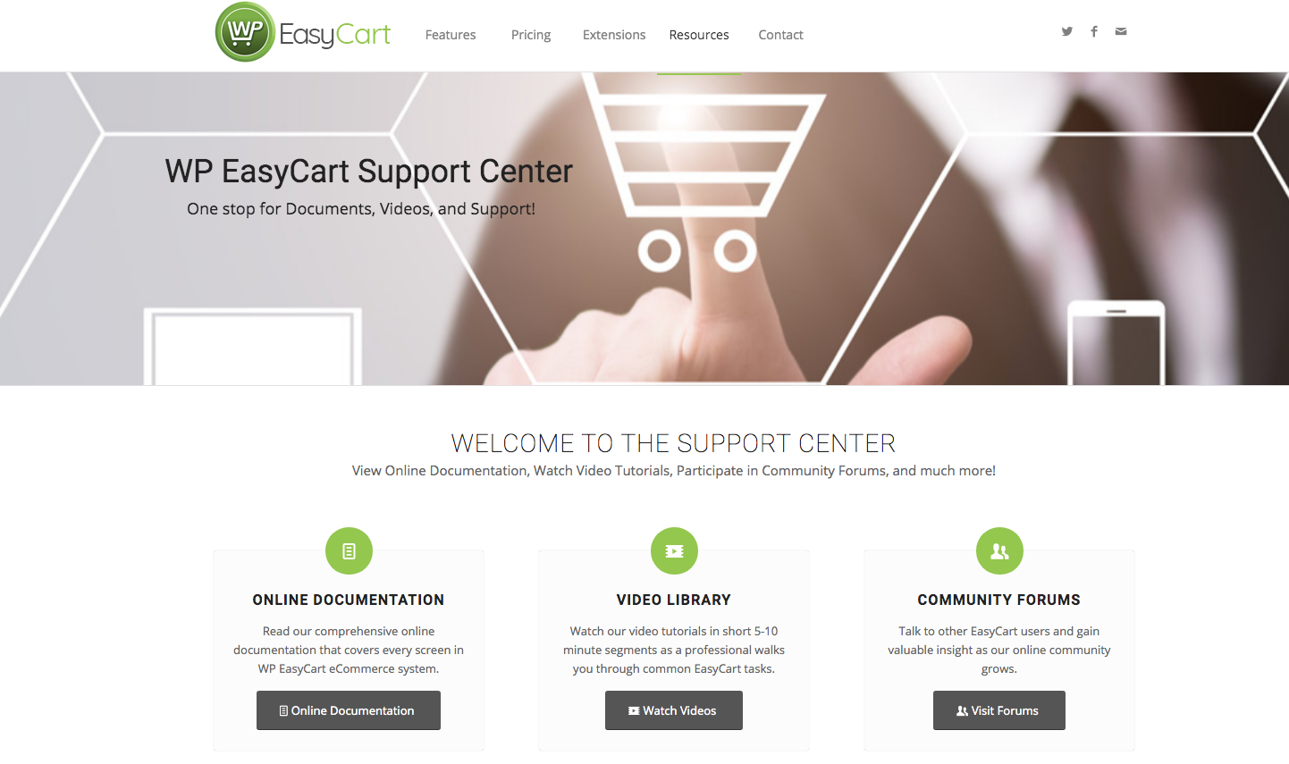 WP EasyCart support centre