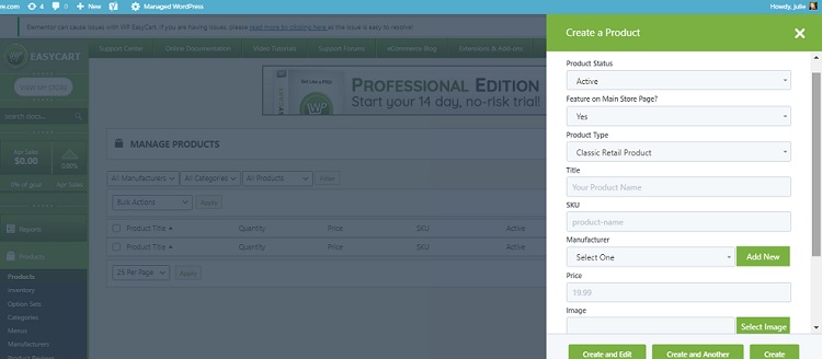 WP EasyCart Añadir un nuevo producto