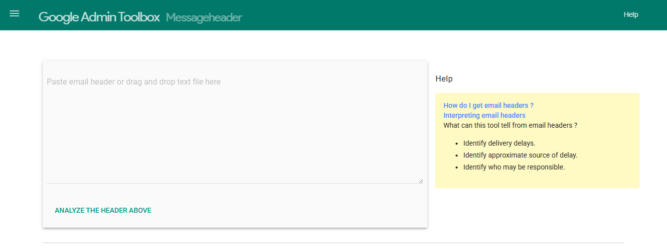 Google Admin Toolbox Messageheader