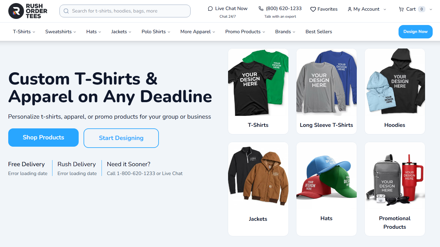 RushOrderTees: Next-Day Custom T-Shirts